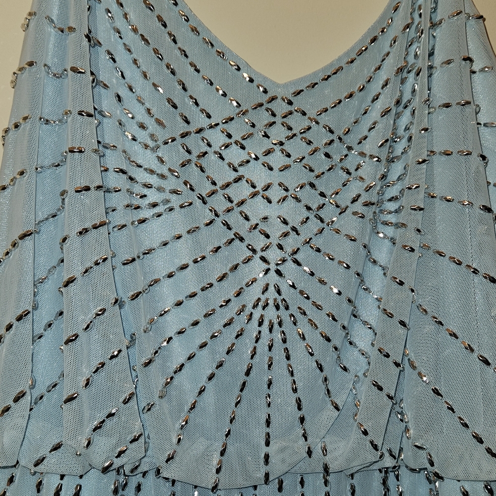 Xscape beaded light blue dress